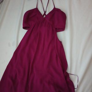 Openside maroon high-low dress